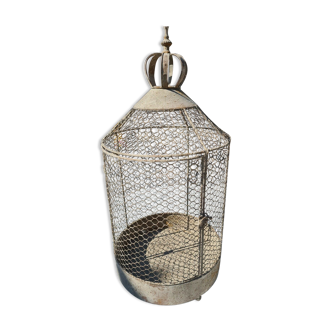 iron bird cage with a crown