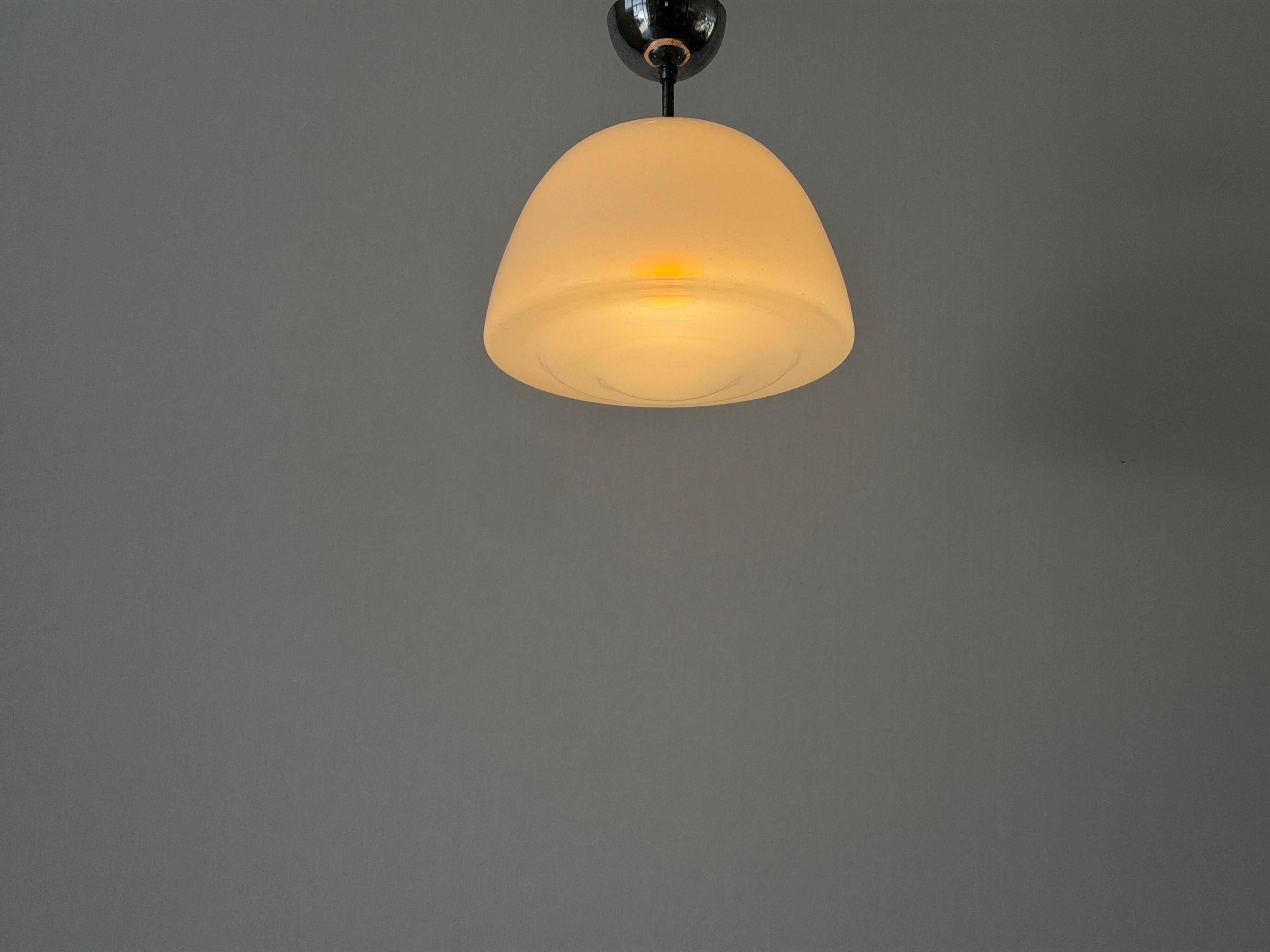 Opal glass ceiling light in Bauhaus style, Art Deco, 1940s, Germany