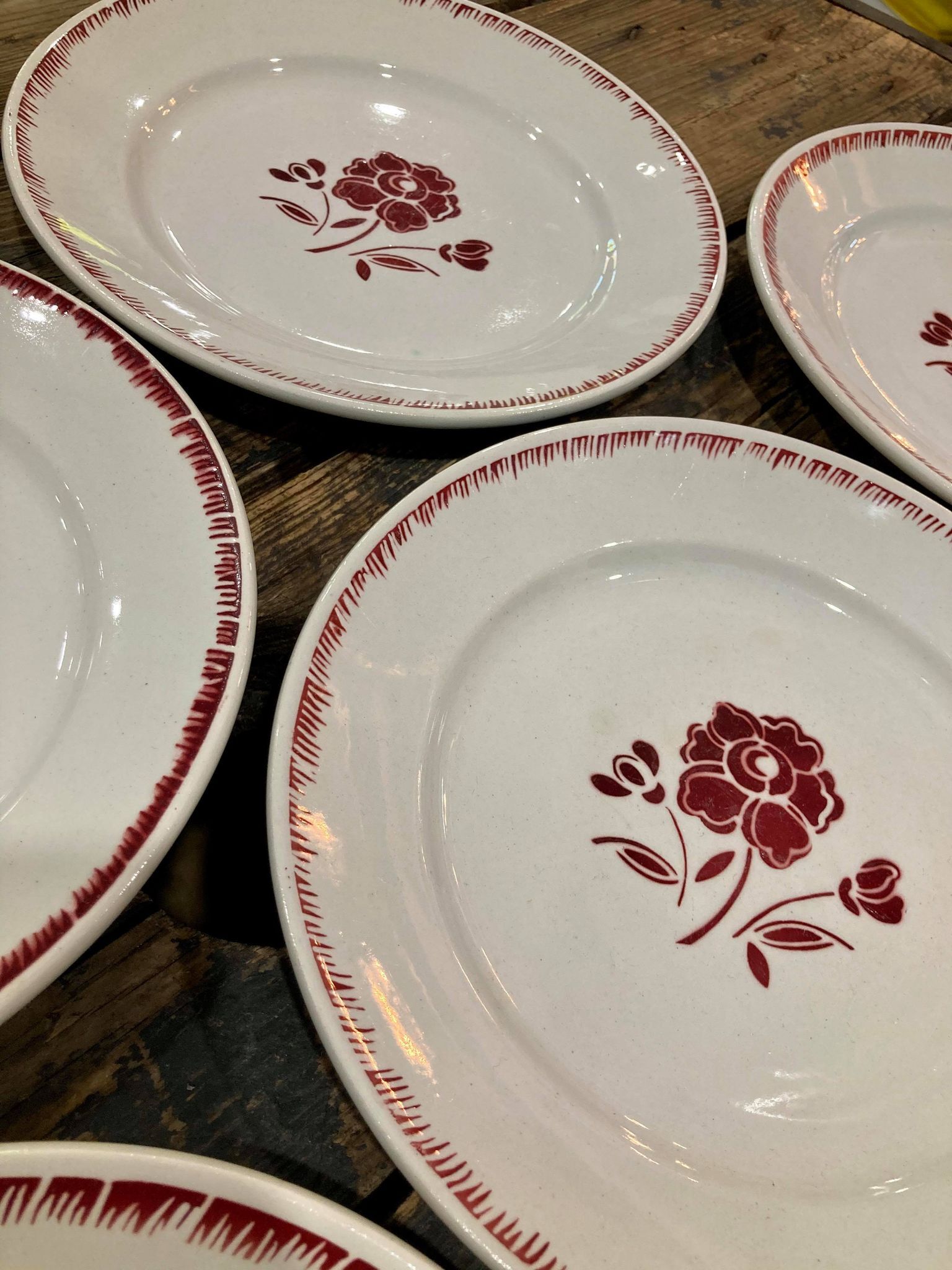 Set of 6 plates Fénal Badonviller model 39
