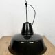 Industrial Black Enamel Factory Lamp with Iron Top, 1950s