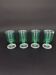 4 vintage green glass goblets on a stem – 1960s/70s