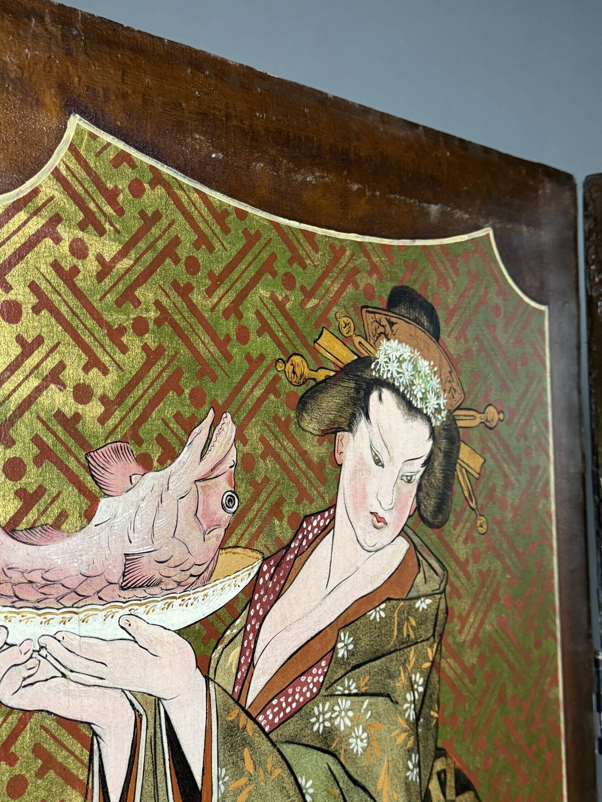 Art nouveau antique room divider
