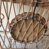 Woven wicker coat rack