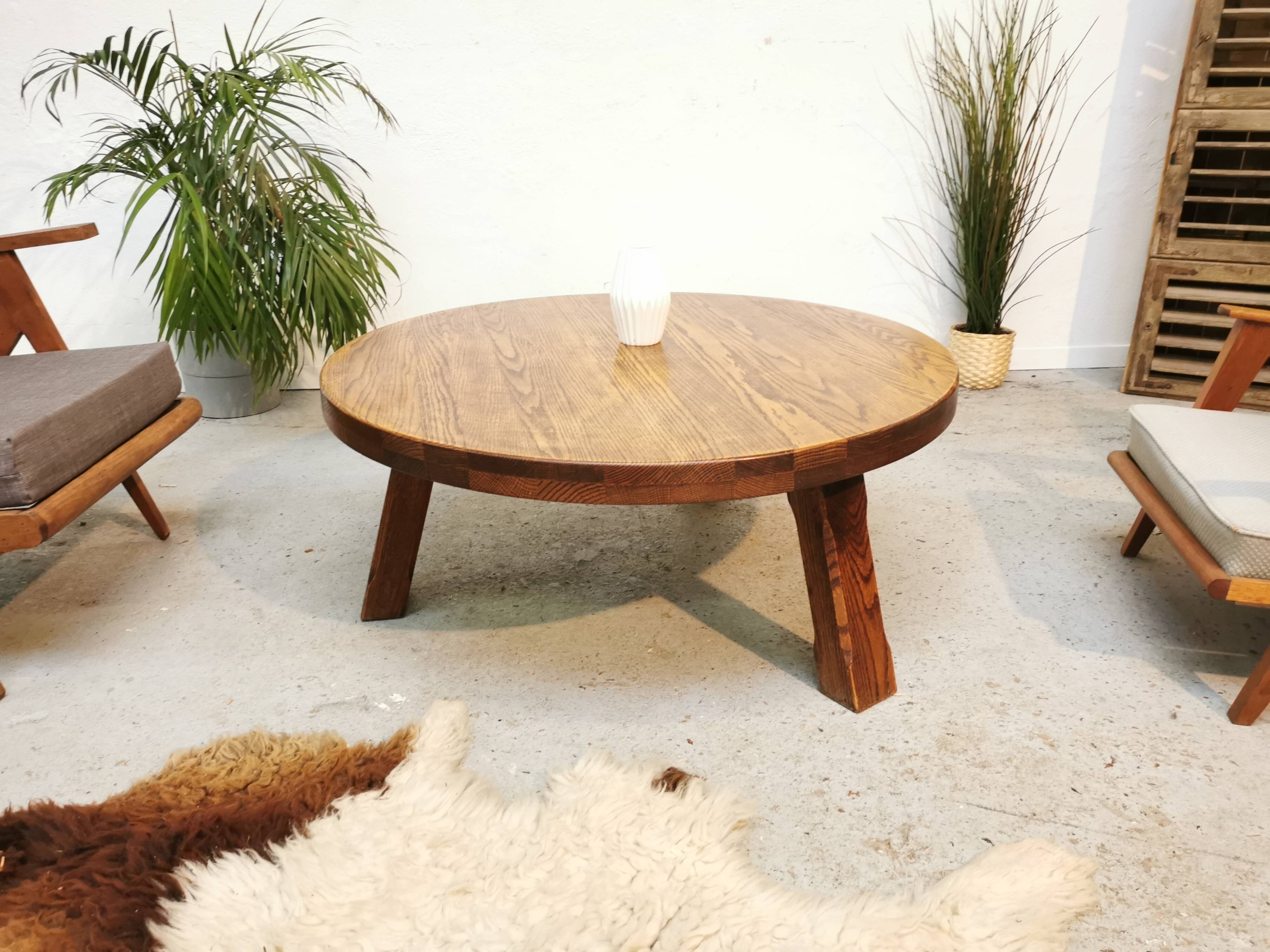 Vintage tripod coffee table brutalist style