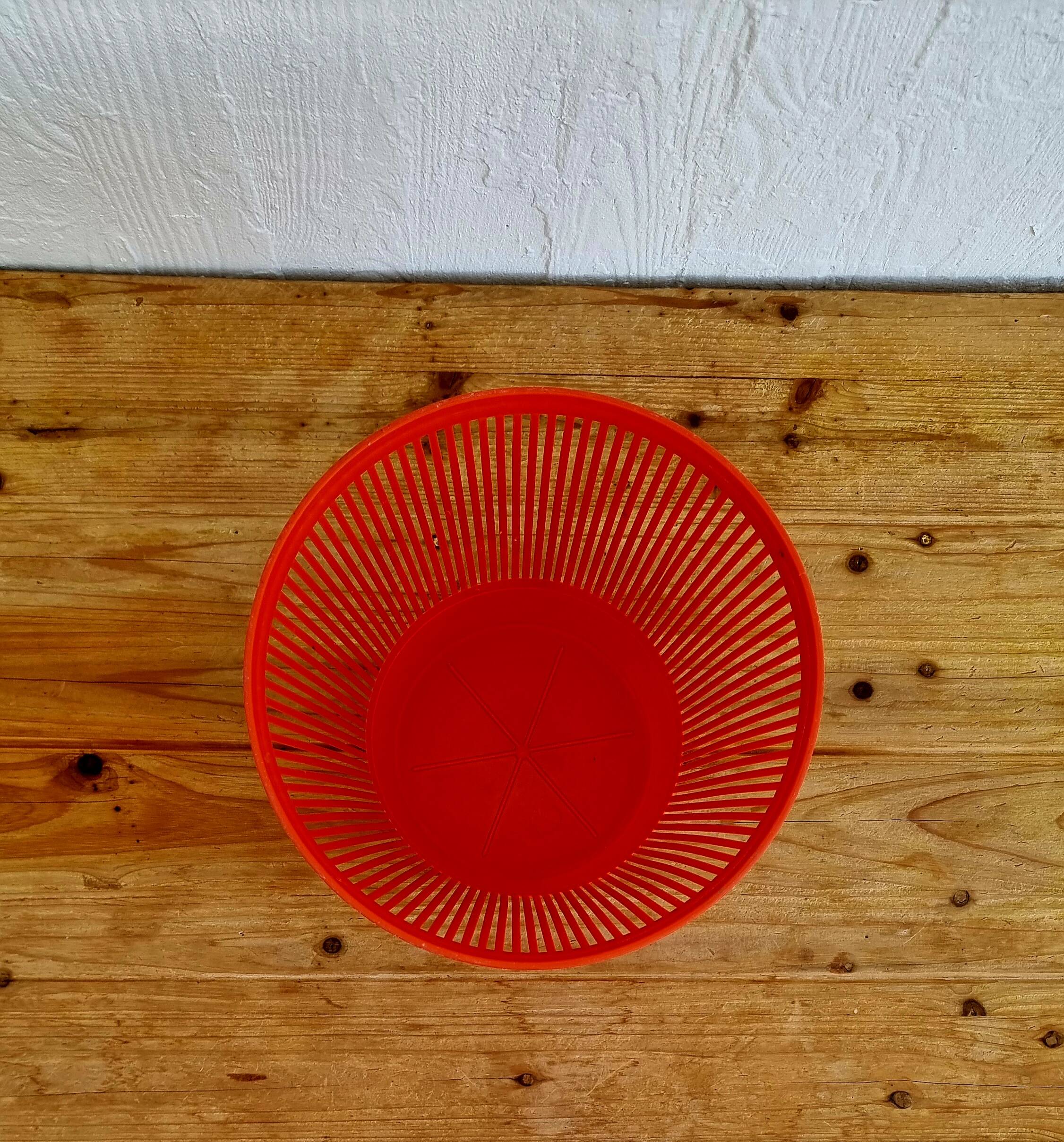 Vintage Syla orange waste paper basket