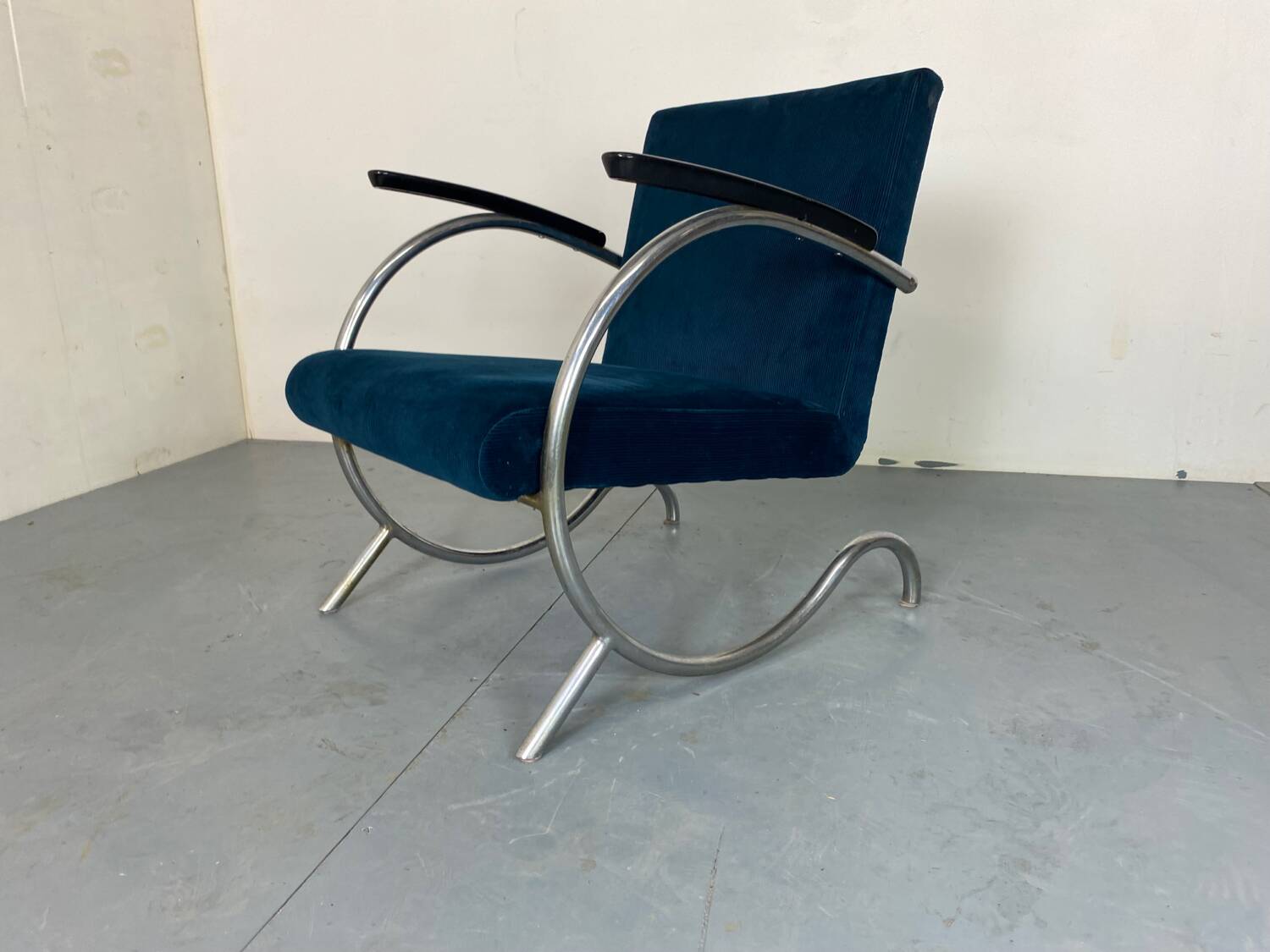 Fauteuil Bauhaus Art Déco en Acier Tubulaire par Jan Schröfer pour Ahrend De Cirkel, 1920s
