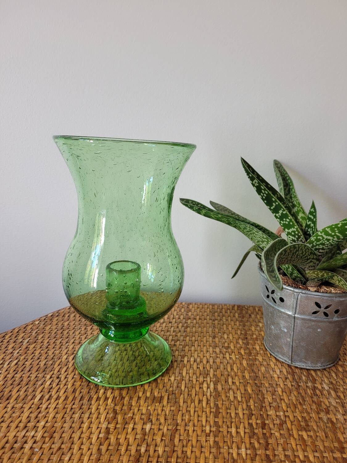 Biot bubble glass candle holder