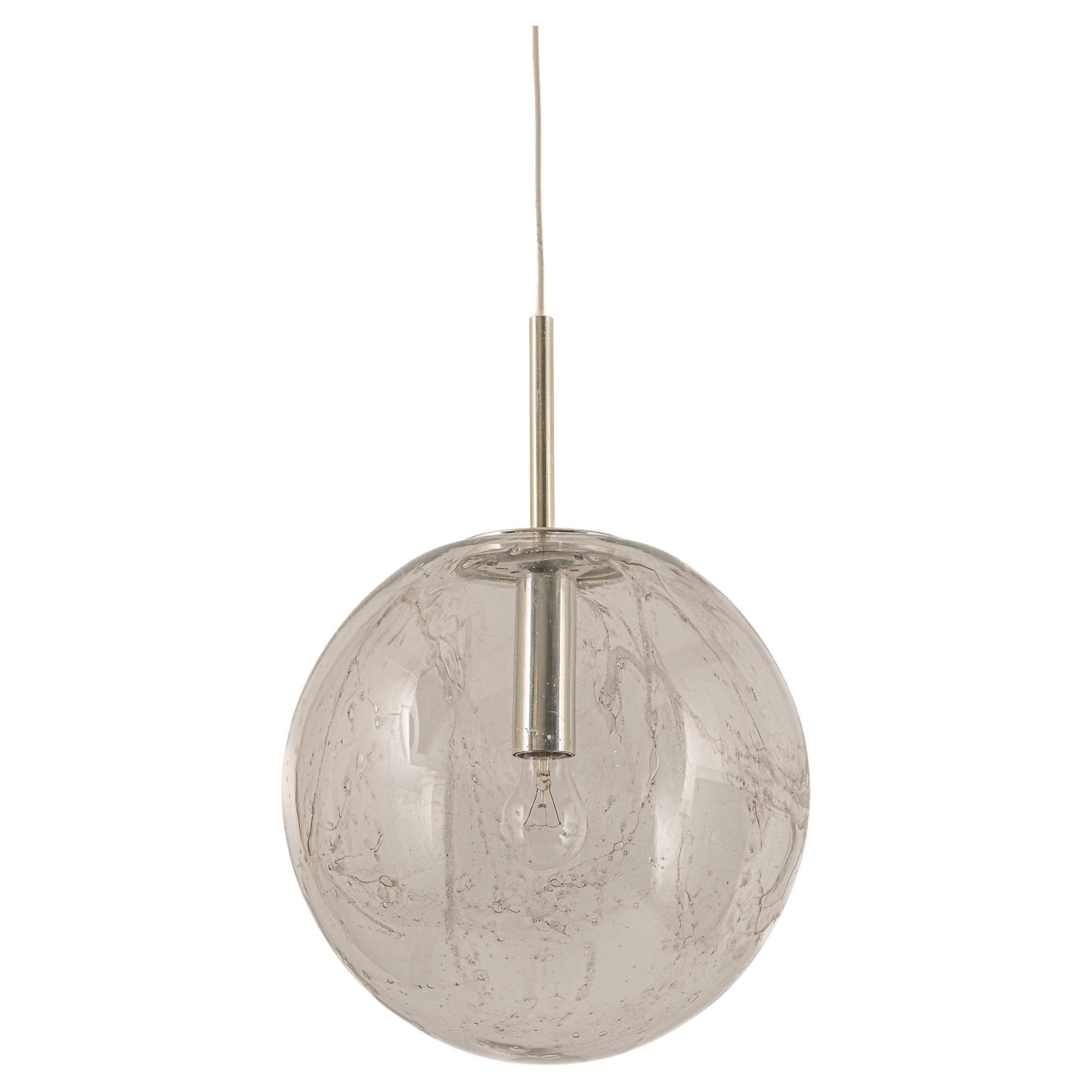 Large Murano ball pendant light by Doria, Germany, 1970s.