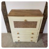 Vintage chest of drawers with 3 drawers and a flap