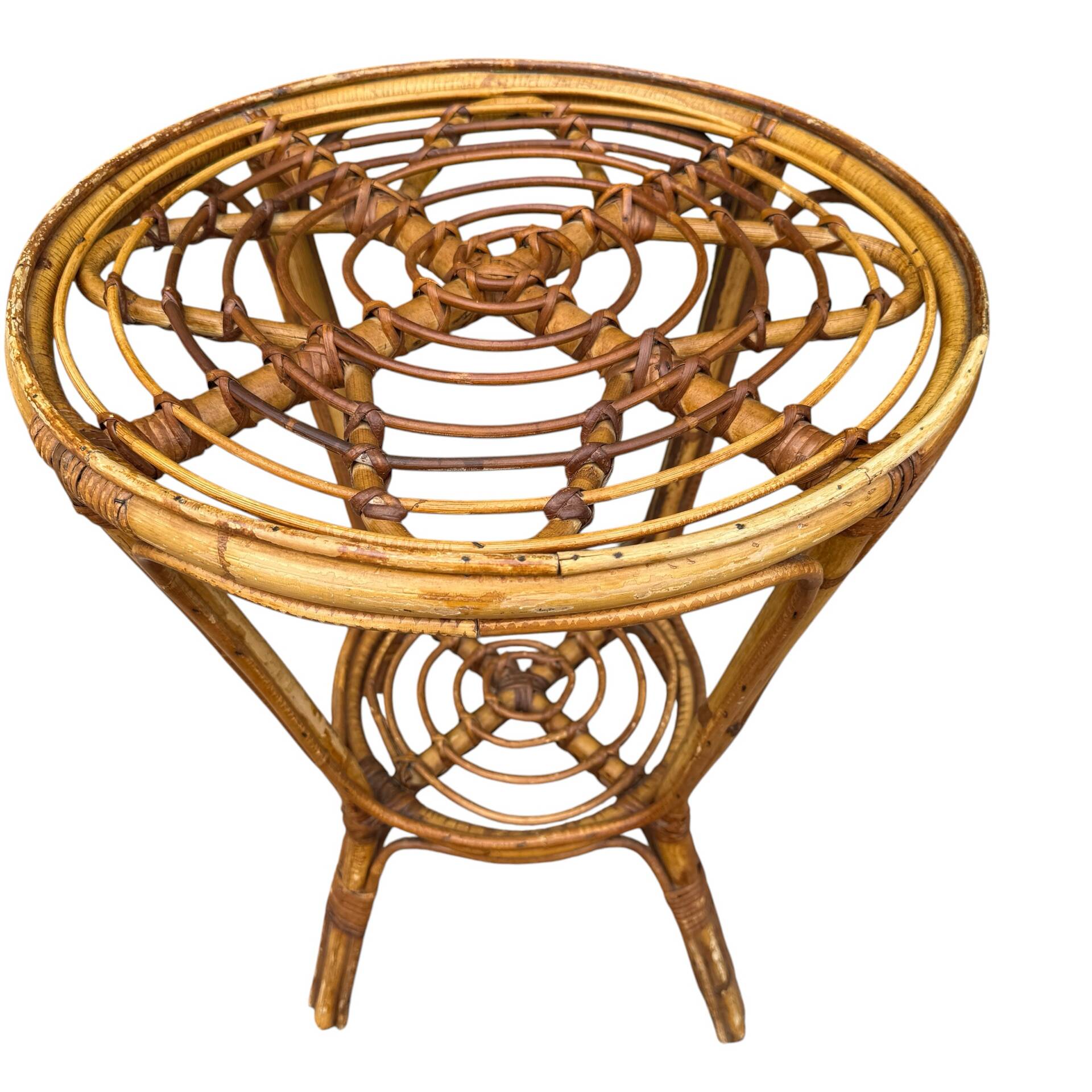 Table d’appoint en rotin des années 50´s France