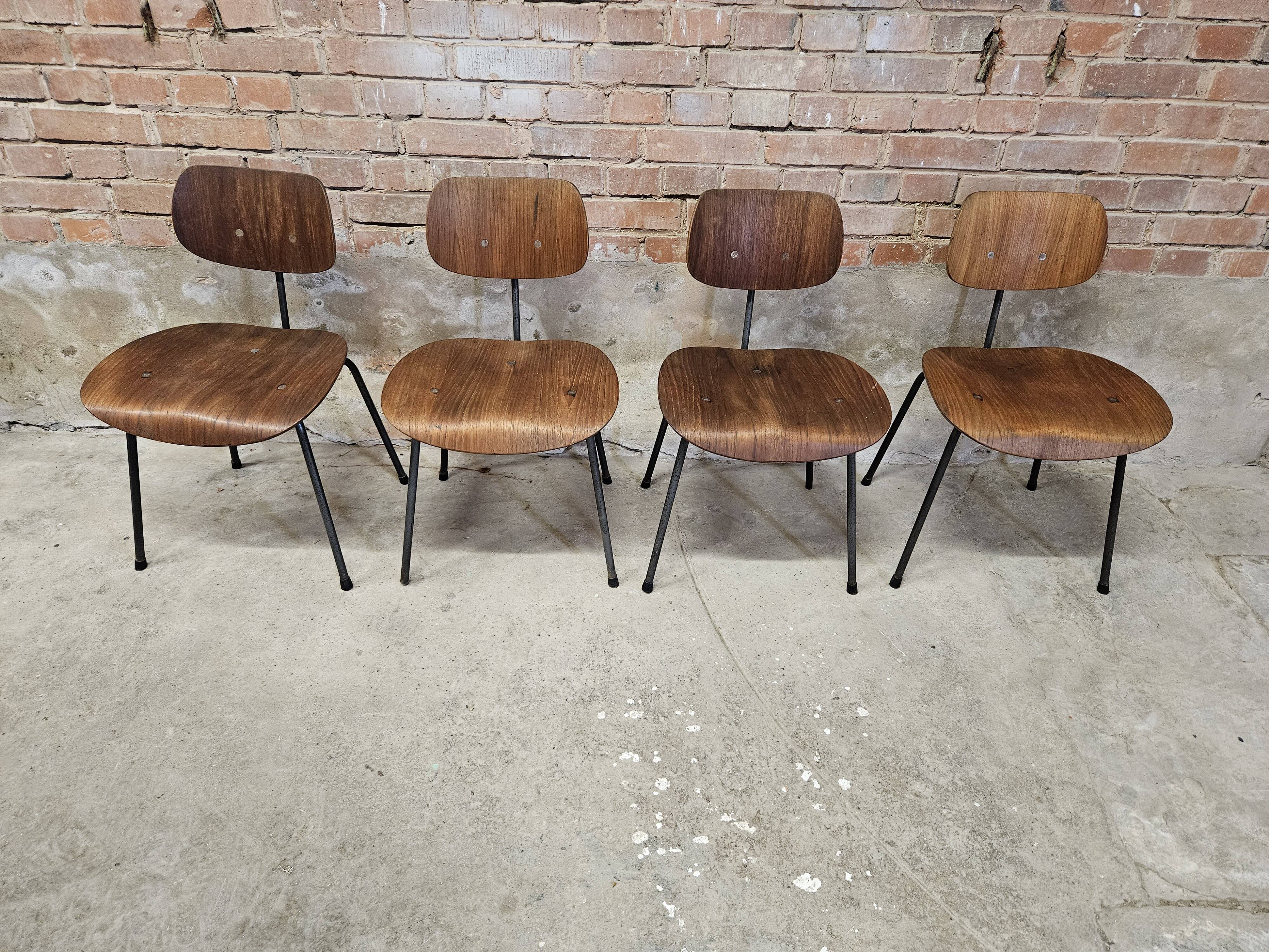 Set de 4 chaises  vintage Se 68 par Egon Eiermann pour Wilde+Spieth 1950"