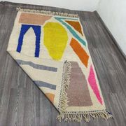 Grand tapis berbère coloré tissé main artisanale 200x300 cm