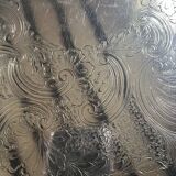 Round silver metal tray