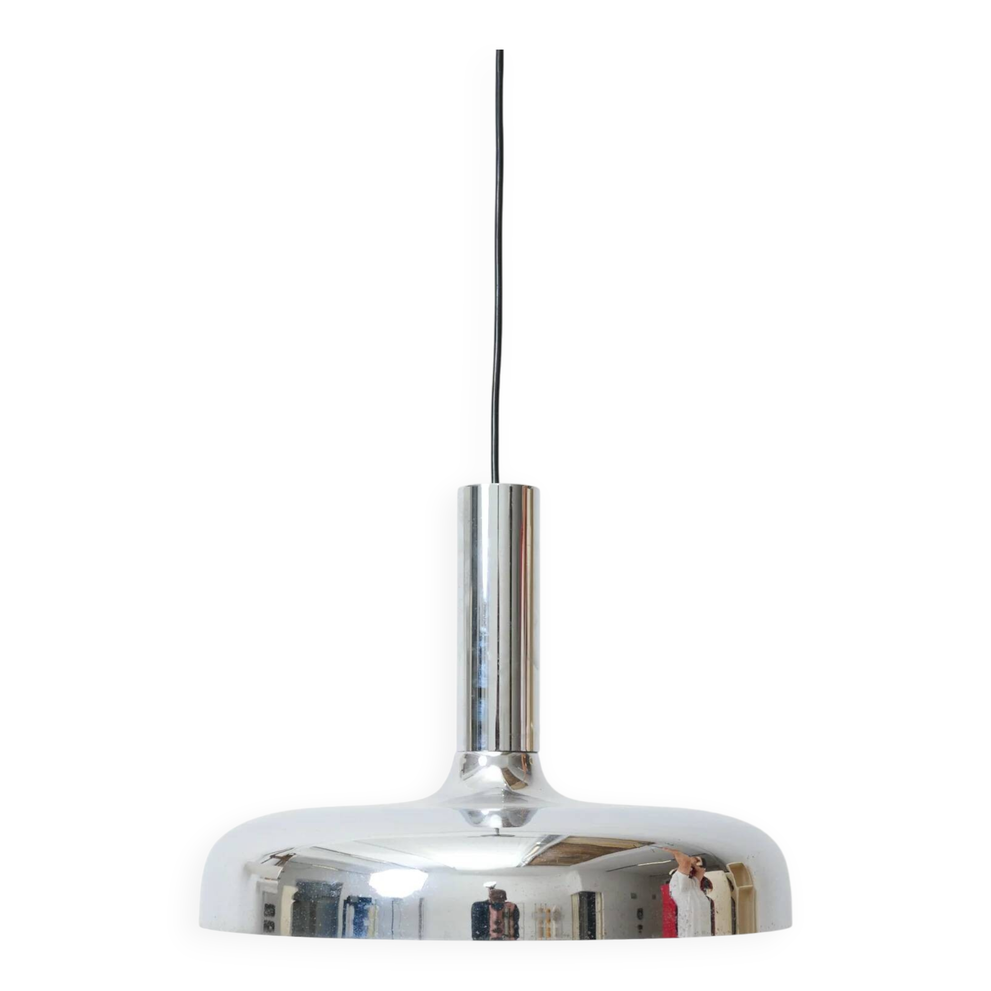 Space Age chrome pendant light, 1970s