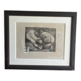 Maillol Aristide. Framed engraving. Two women in the grass 62/125