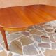 Extendable round table Teak by Tricoire & Vecchione for TV cabinet Paris 1960