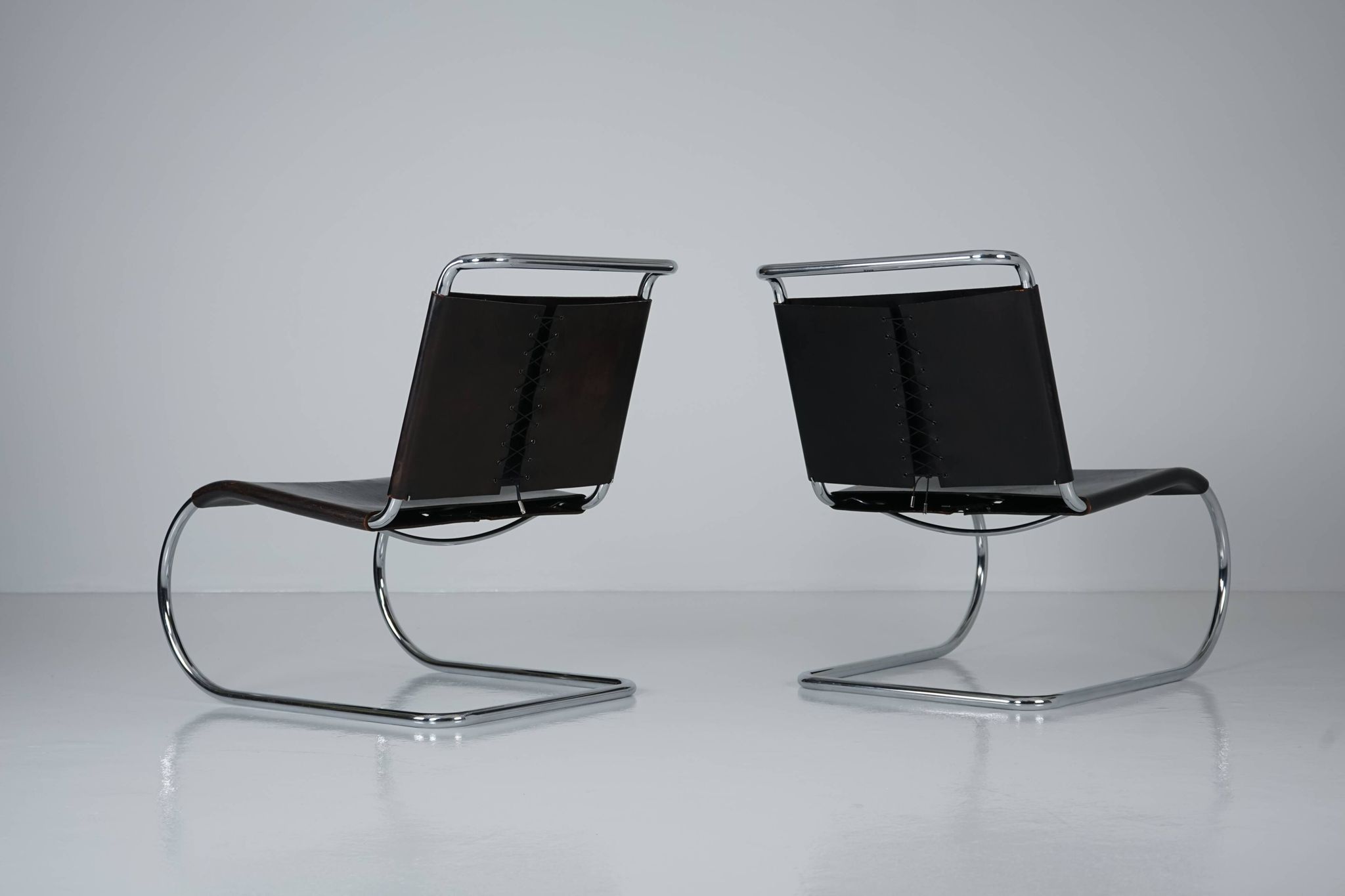 MR30/5 Tubular Steel Arm Chair by Ludwig Mies van der Rohe for Knoll Set of