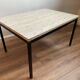 Table italienne en laiton travertin et acier ou table basse, années 1960