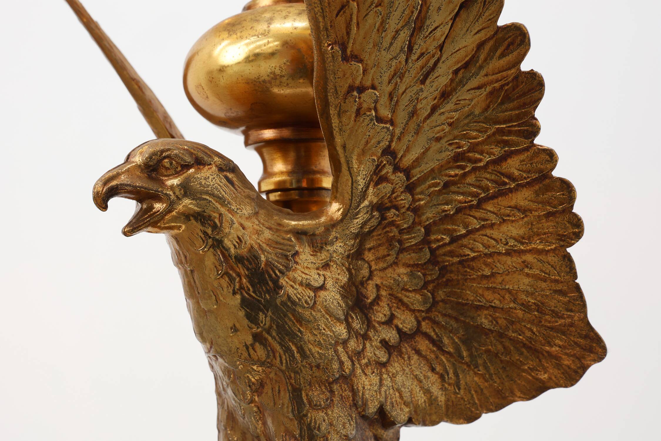 Hollywood Regency lamp with Eagle by Deknudt, Belgium ca. 1980