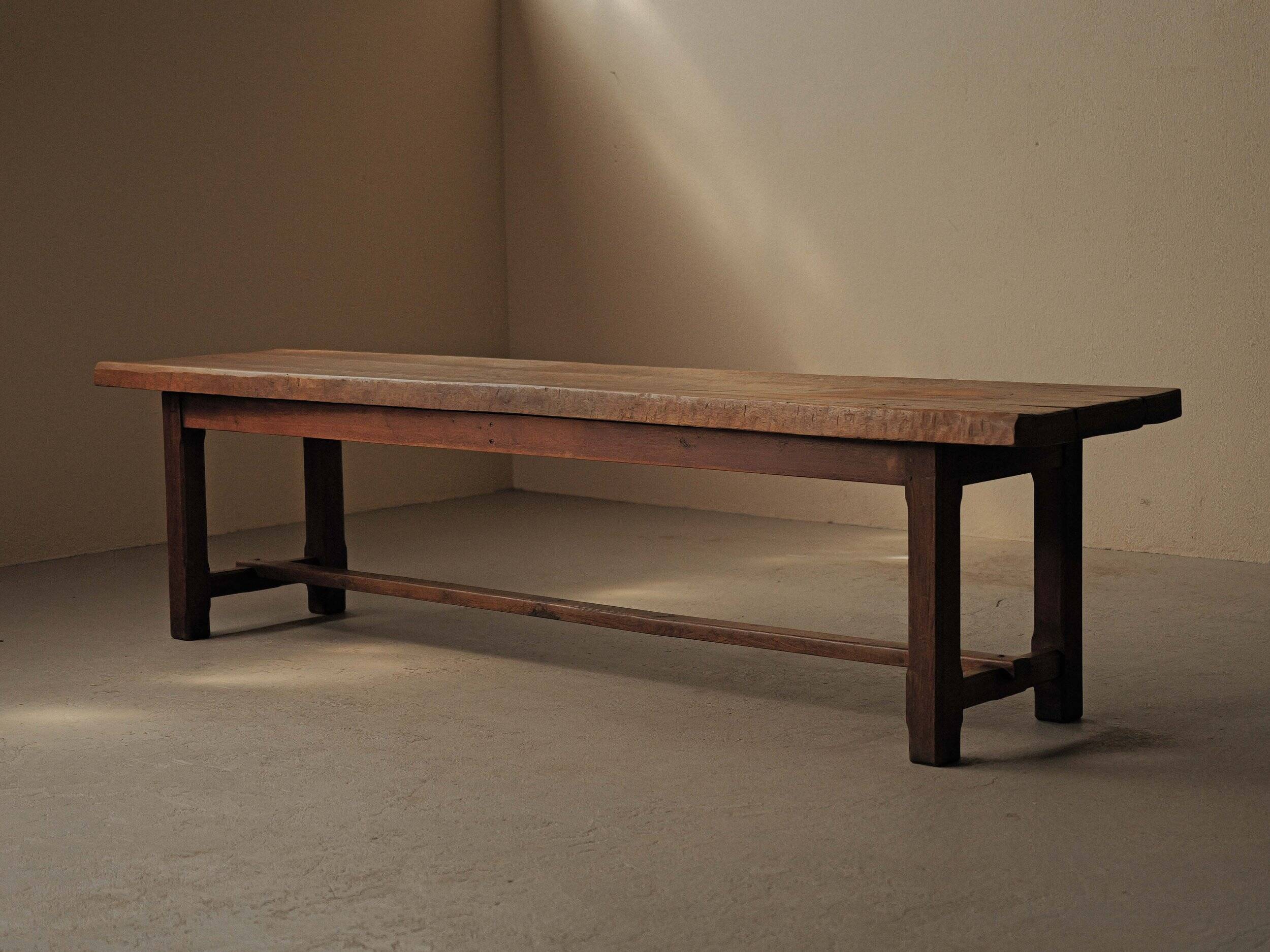 Large solid wood table, handcrafted.