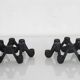 Pair of vintage cast iron candlesticks 1960