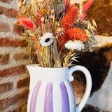 Purple striped teapot with lid strainer