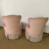 Pair of powder pink toad armchairs