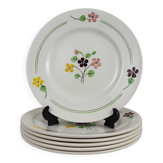 6 assiettes plates vintage Salins