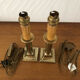 2 old brass candlestick lamp bases