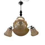 Pink Glass Art Deco Chandelier 1950’s