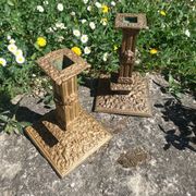 Financial-style candle holders in gilded bronze