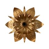 Ceiling lamp flower leaf gilded metal