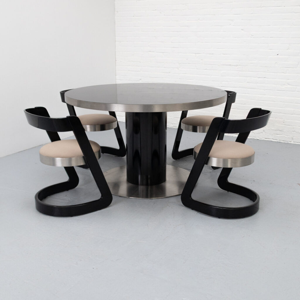 Willy Rizzo Dining Set Italy 1970s