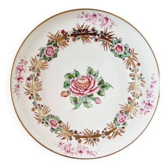 Porcelain plate from Limoges hand-decorated by A. Lanternier, from