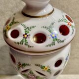 Bohème crystal opaline overlay bonbonnière dragée - 19th century