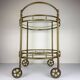 Vintage French brass bar cart, 1950s