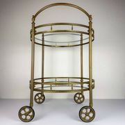Vintage French brass bar cart, 1950s