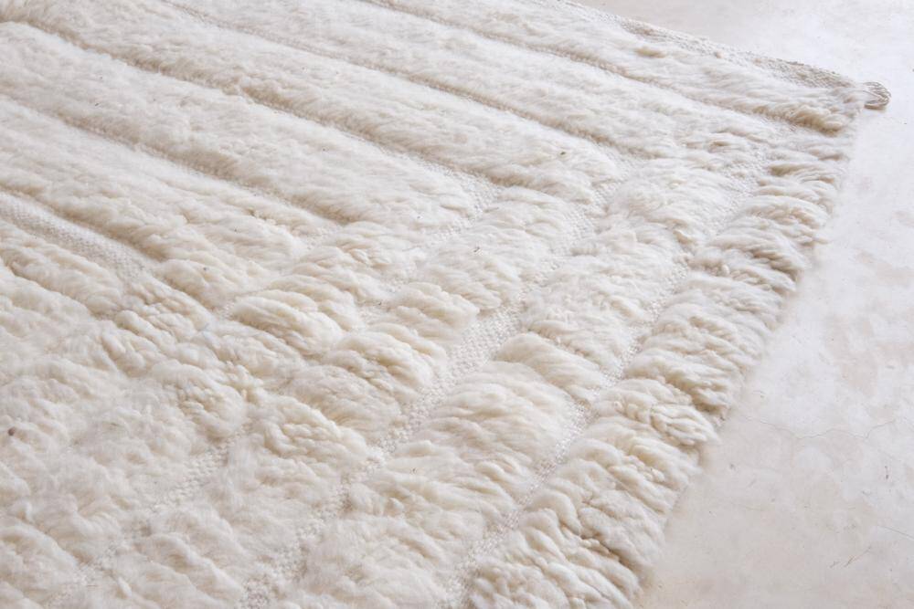 Tapis Blanc Beni Ouarain - 290 x 190 cm