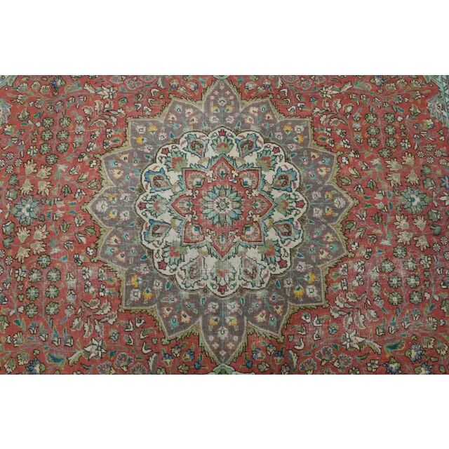 1970s Vintage Persian Handmade Wool Red Oversized Area Rug 286x378