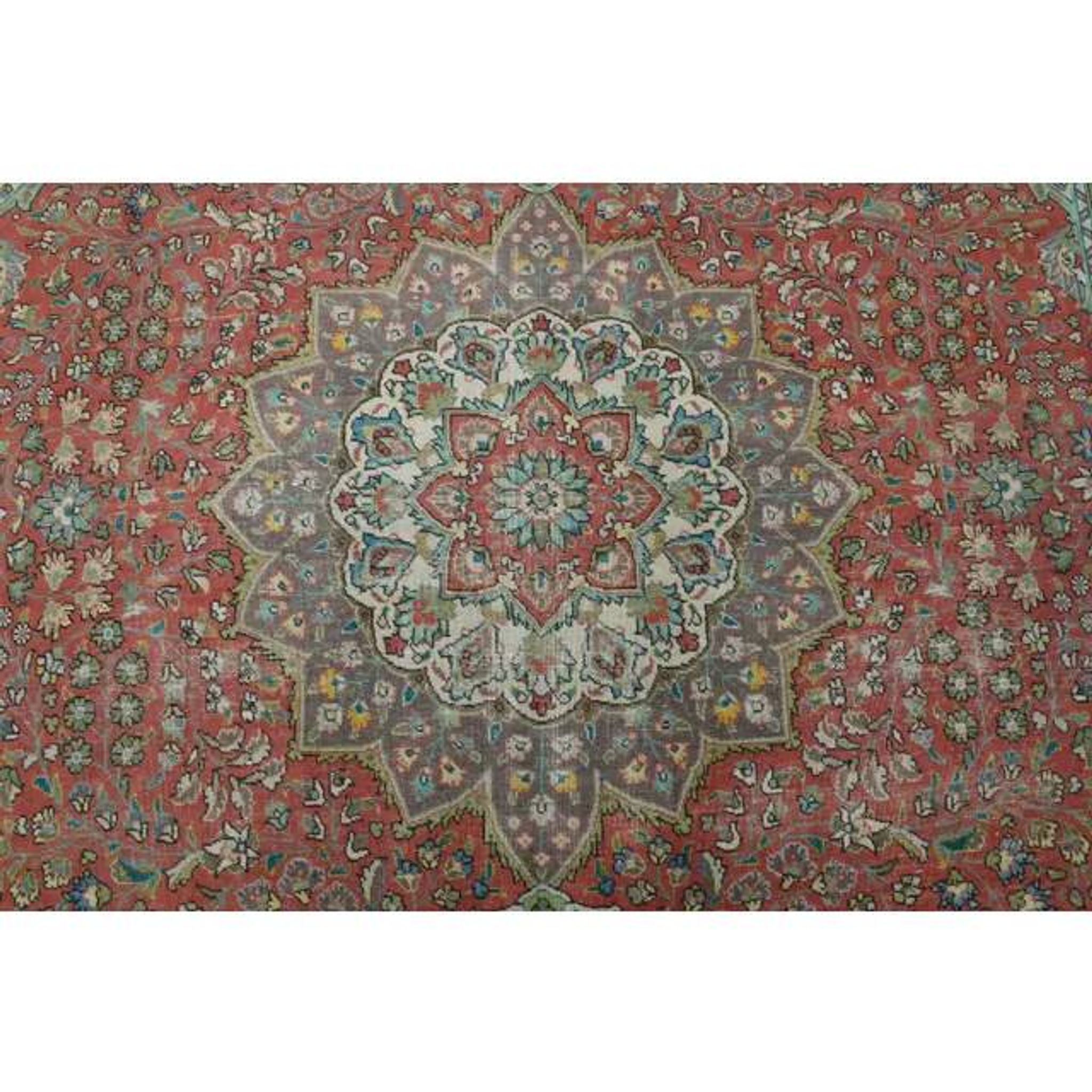 1970s Vintage Persian Handmade Wool Red Oversized Area Rug 286x378