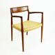 Sculptural Scandinavian Modern Armchair Mod. 57 in Teck and Paper