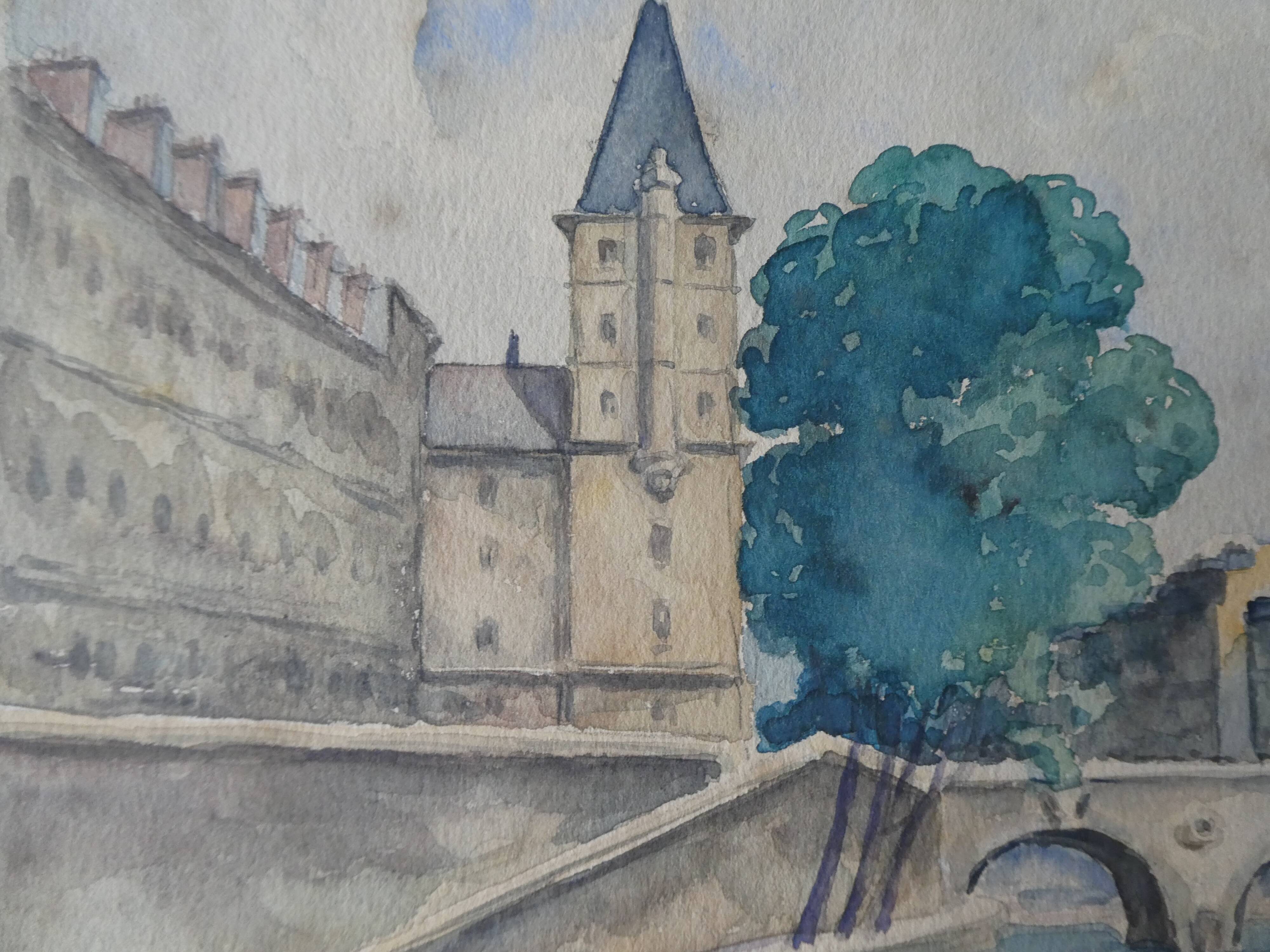 Tableau du pont Saint Michel à Paris, 1950