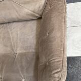 Brazillian 2 seat sofa in suede and Jatoba wood