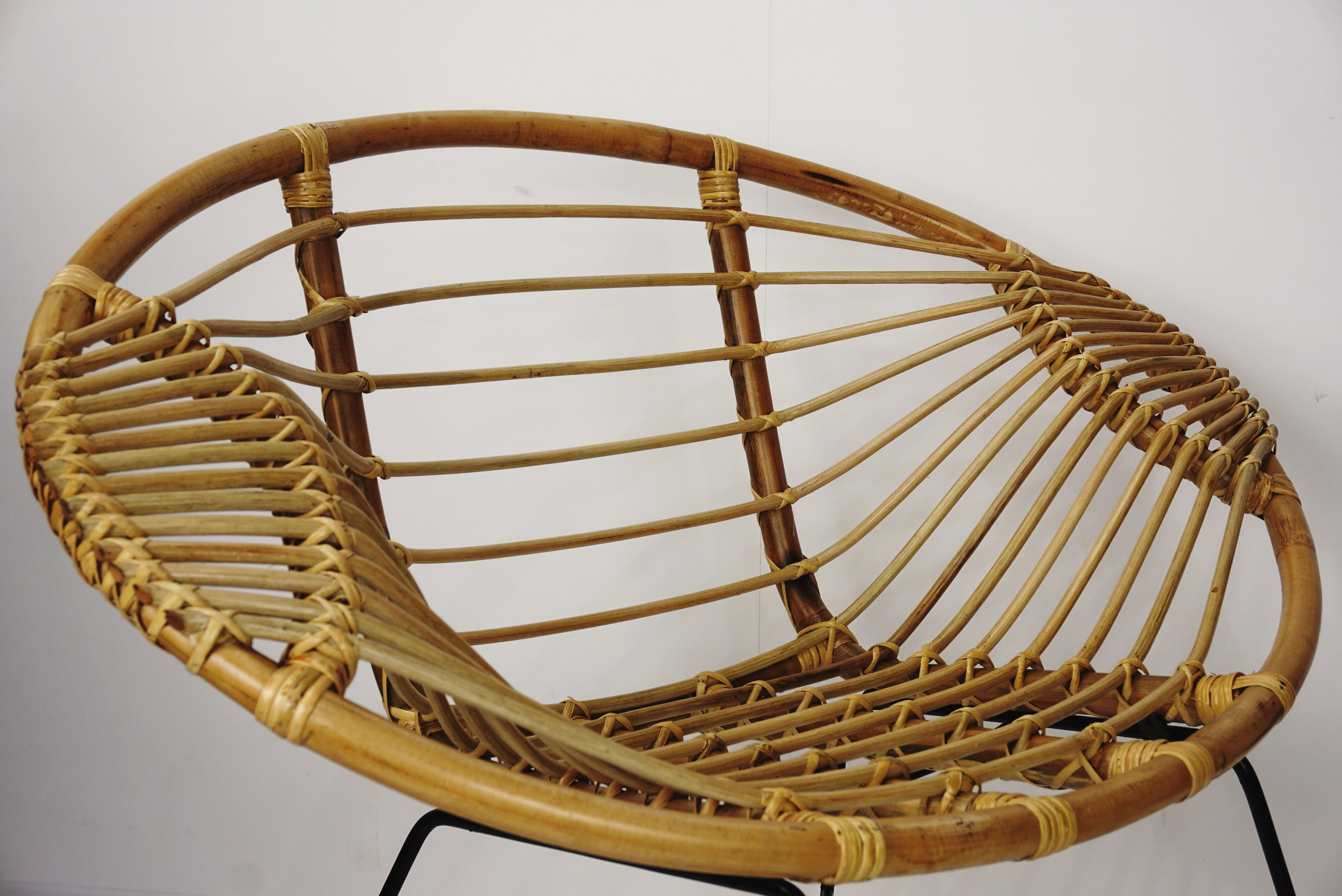 Rattan and metal chair