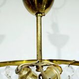 2-light brass and crystal ceiling light