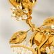 1970s brass crystal glass floral wall lamp by Ernst Palme unused condition