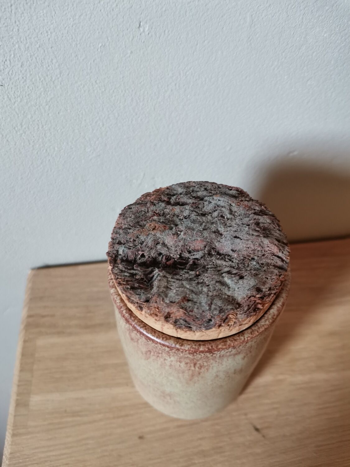 Vintage glazed stoneware spicy pot stamped