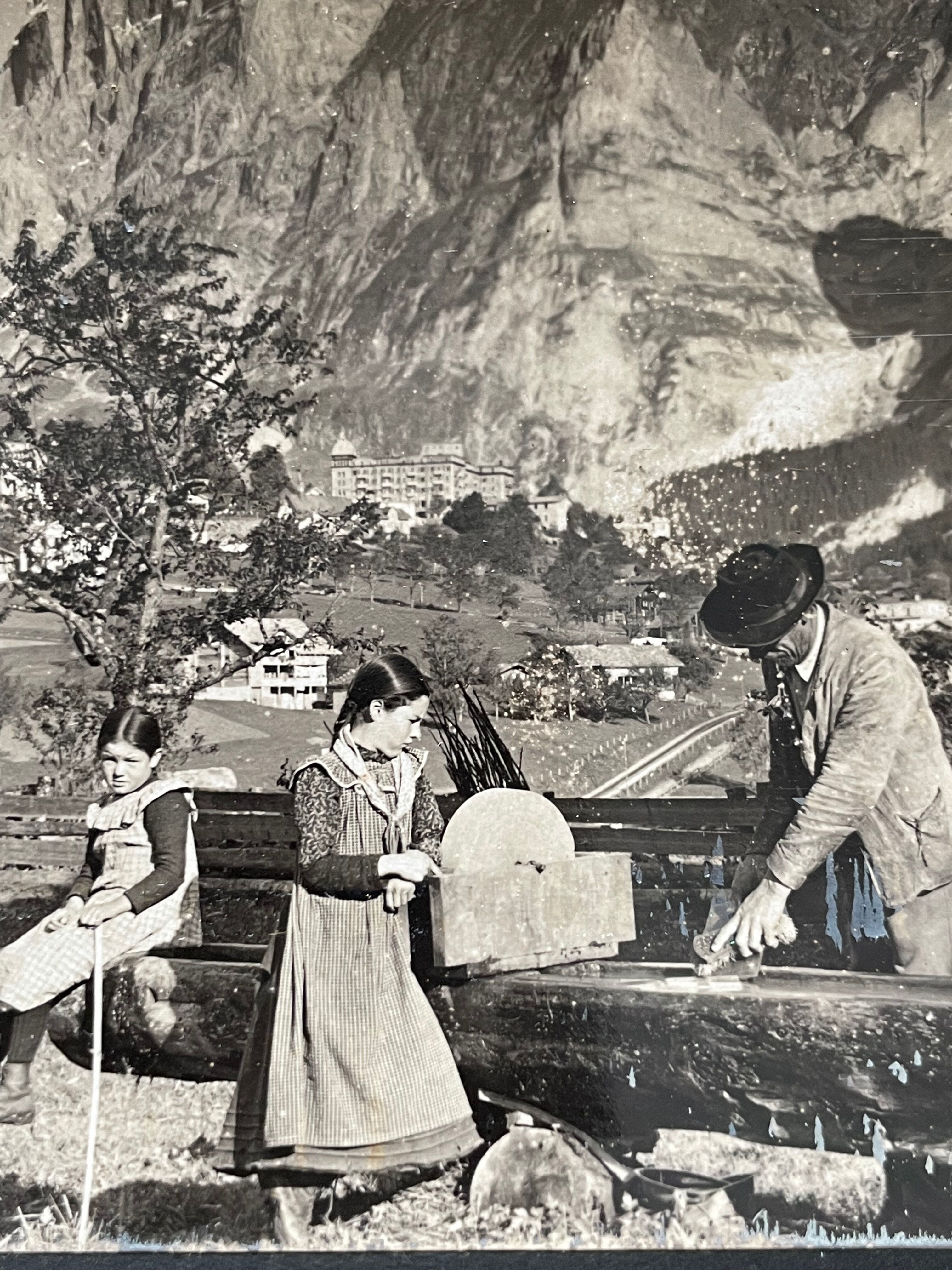 Old photography stereo, stereograph, luxury albumine 1903 Bernese Alps, Switzerland