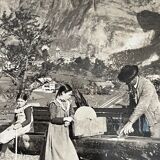 Old photography stereo, stereograph, luxury albumine 1903 Bernese Alps, Switzerland