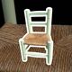 Mint green wooden and vintage straw children's chair